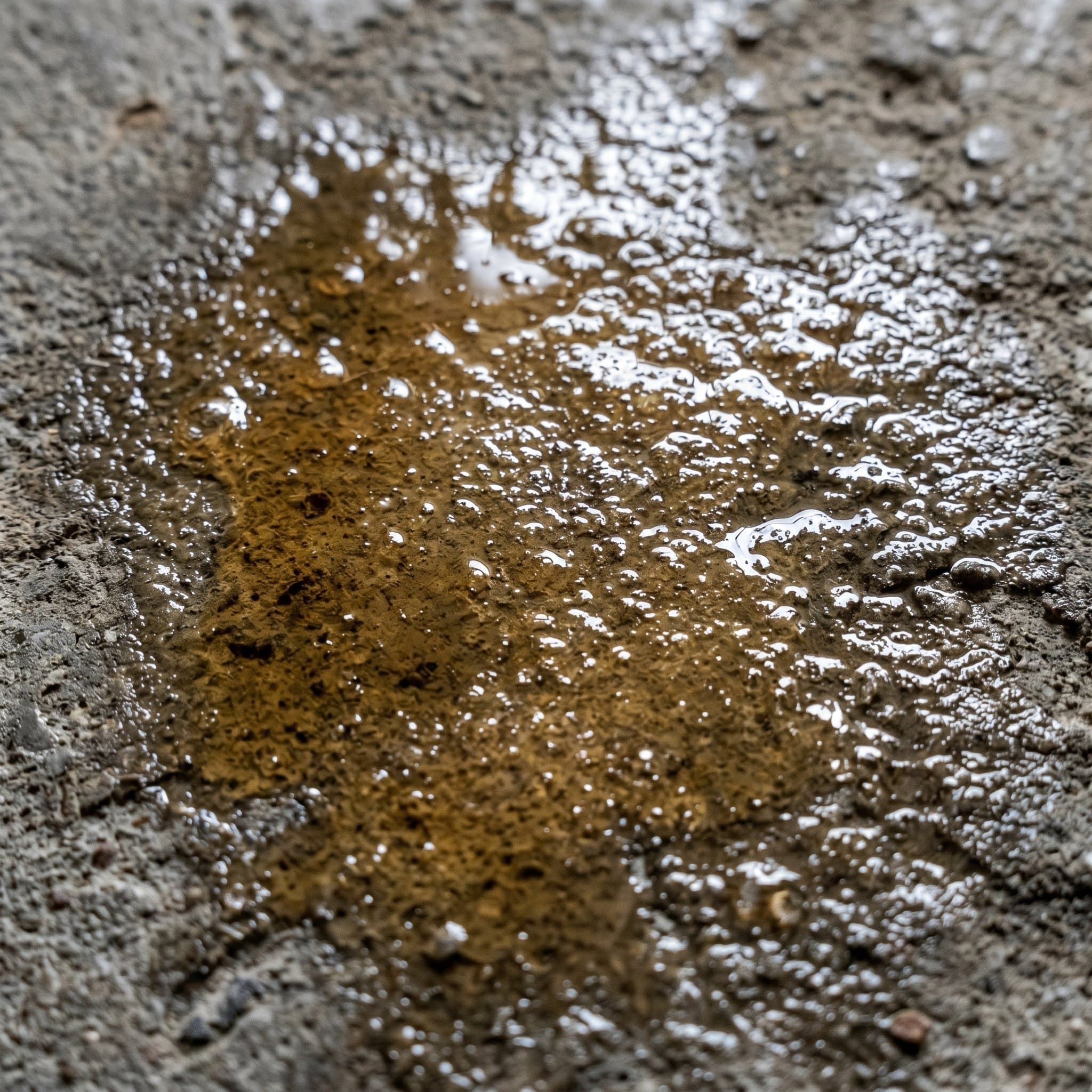 Vapor mitigating primer curing on raw basement concrete.